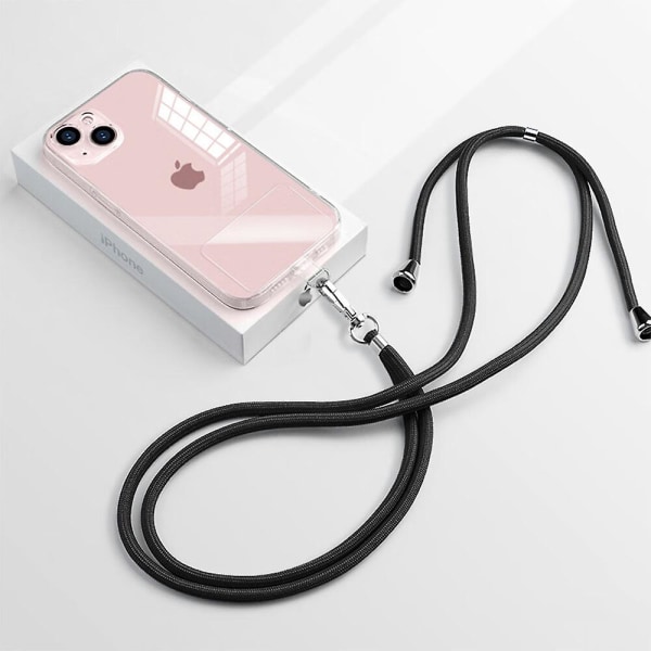 Bärbar halsbandssnöre 1 stycken svart - Case med hängrem till telefonväska - Axelrem Tillbehör Hållare Hållare Case med snodd Wome
