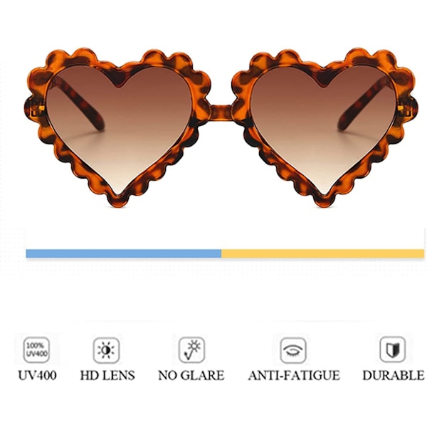Lasten Aurinkolasit Tytöille Lapsille Aurinkolasit Sydämen Muotoiset Aurinkolasit Rakkaus Sydän Lasit Retro UV-Suojalla Iälle 3-12
