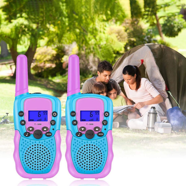 Barnens Walkie Talkies för Flickor 5-8 År 8 Kanaler 3 Mils Räckvidd för Äventyr utomhus, Camping (lila)