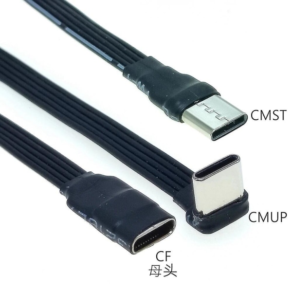 5CM-100CM Flad Albue USB-C Type C UpDown 90 Data Load PD-kabel venstre og højre USB C universal datakabel til Android-telefoner（30CM，CMST-CF）