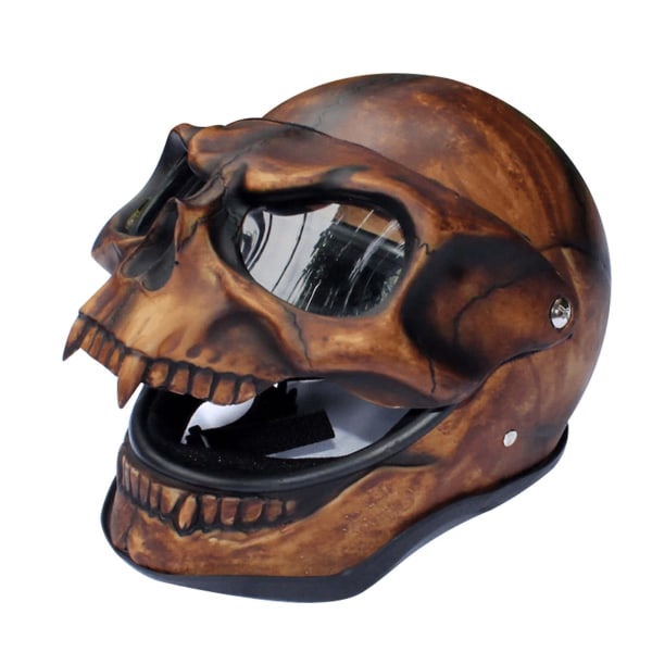 Necromancer Skull Mask med solbriller for kvinner Menn Halloween Cosplay rekvisitter (brun)