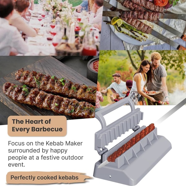 Grillspyd Kebab Maker Gjenbrukbar Plast Manuell Kabob Form for Grill Utendørs Tilbehør（Standard)
