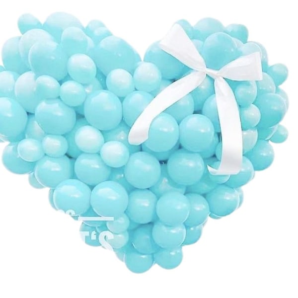 Förtjockade latexballonger, macaronballonger med hjärtformad gör-det-själv-design, inget läckage, säker och luktfri, perfekt för födelsedagsfest (tiffany blå)