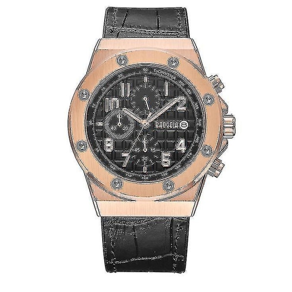 Watches wine barrel type quartz men's watch luminous silicone watch 1805 black shell black face