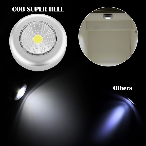 Led spotskåplampor, 6st självhäftande nattlampor Extra belysning för trappor Spegelkök