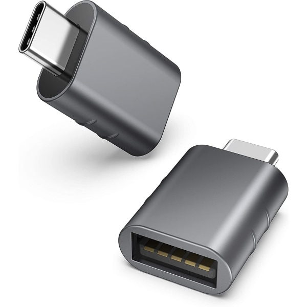 USB C till USB adapter 2-pack USB c hane till usb3 hona-adapter, USB c-adapter kompatibel med Macbook Pro/air 2021 Imac Ipad Mini 6/ pro