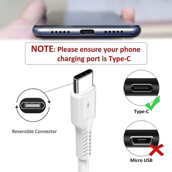 Kort USB C-kabel [20cm/0.2m, 5-pack], Adilift USB Type C snabbladdare 3a Usb-a till Usb-c-kabel för Samsung Galaxy S10 S9 S8, Huawei P20