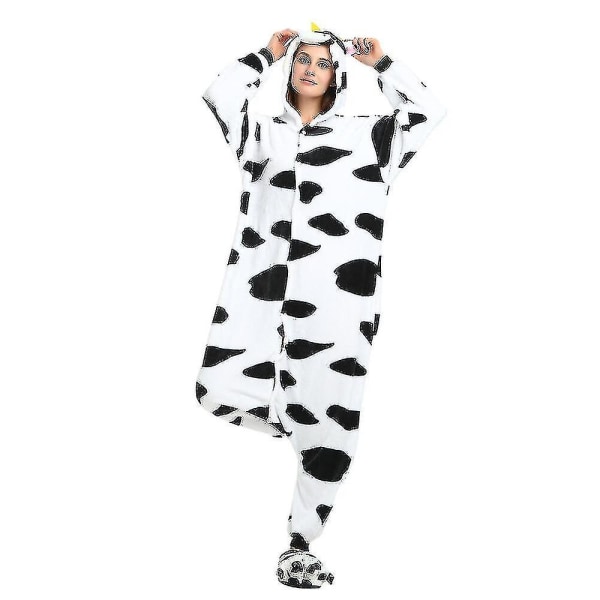 Cow Onesie Animal Pyjamas Kodräkt för Halloween Cosplay (120CM）