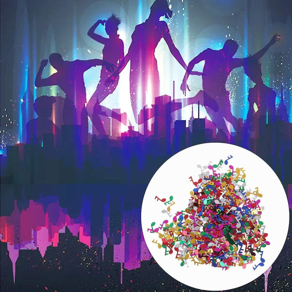 Musiikkikonfetti Värikäs konfettijuhlapöytäkoristelu hääsyntymäpäivän morsiussuihkun musiikkijuhliin