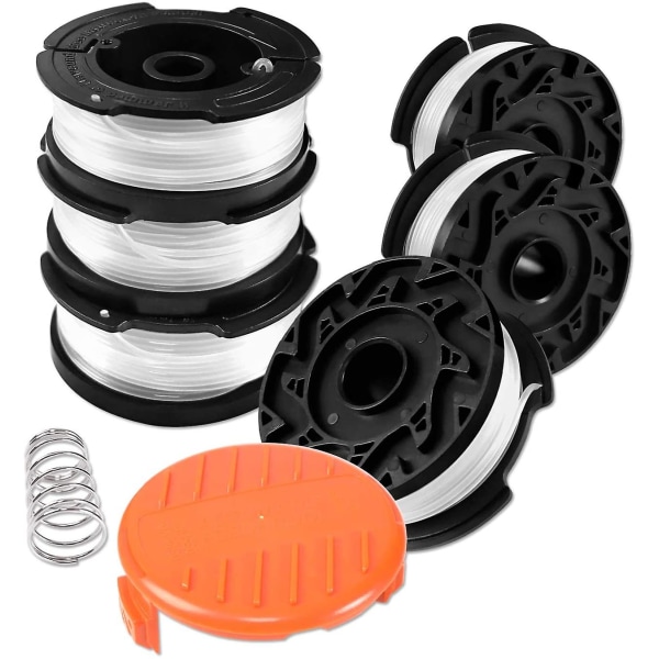 Trimmer Line Spool For Black And Decker Trimmers, 6 Trimmer Line Spool With 1 Spool Cover And 1 Spring