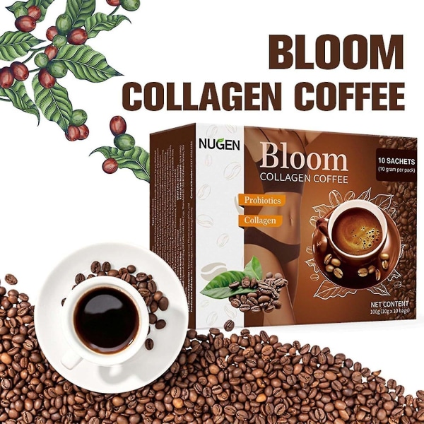 1-5 bokser Nugen Bloom kollagenkaffe - ren organisk kaffe (3BOX）
