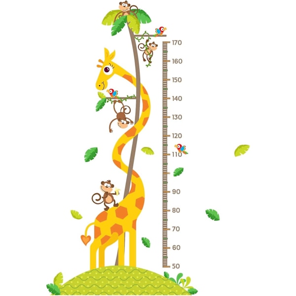 2 kpl/setti Perheen Korkeuden Kasvukartta Seinätarra Piirretty Viidakon Eläimet Itseliimautuva Korkeuden Seinätarra Makuuhuoneen Lastenhuoneen Olohuoneen Sisustukseen 38\"x15\"