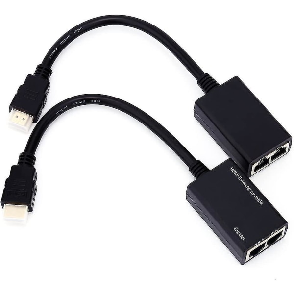 1080p HDmi Extender Vastaanotin %lähettäjä, 30m lähetysetäisyys Lan Ethernet Balun Exte