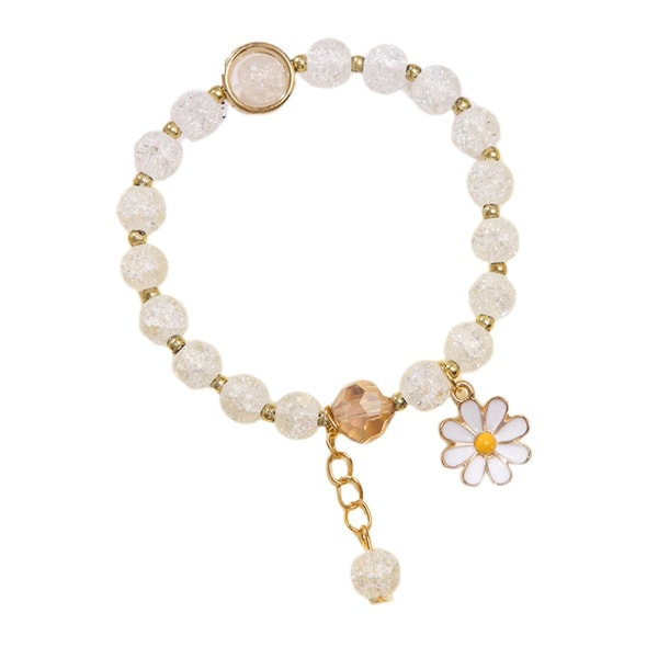 Fashion Crystals Beads Armbånd Personlig Elegant Bangle Charmerende smykketilbehør til kvinder (hvid)