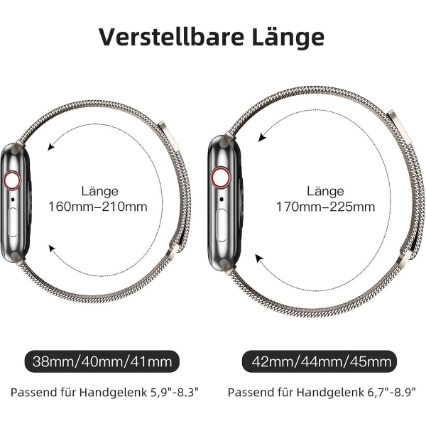 Stjärnfärgad metallrem kompatibel med Apple Watch -rem 38/40/41 mm för kvinnor män, mesh rem i rostfritt stål för Iwatch/apple Watch Series 8/7/6/se/5