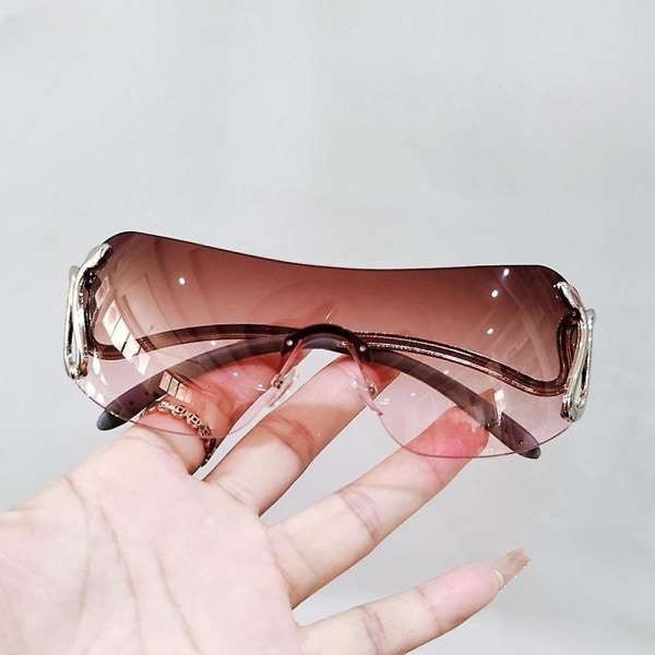 No Frame Snake Mirror Ben Solglasögon Personlig innovativ design solglasögon för resor (grå skiva)