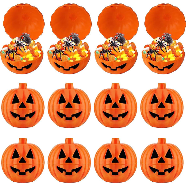 12 stk Mini Gresskarbokser, Mini Halloween Gresskar Godteriboks, Mini Gresskar Halloween Godteriboks For Knask Eller Knep, Halloween Dekorasjon For Barn Og Voksne