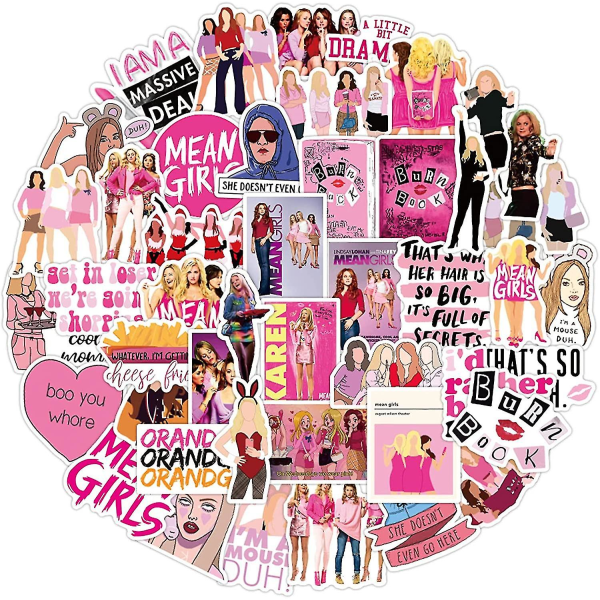 Stickers Mean Girls TV Show Stickers Laptop Stickers [50st] Rewards Motivational Stickers för vattenflaska, skateboard, kylskåp, hydrokolvar, dekal,