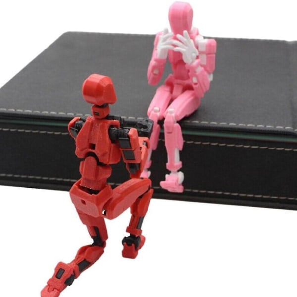 T13 Action Figure Titan 13 Action Figure Robot Action Figure3D Printed Action(Sort Rød）