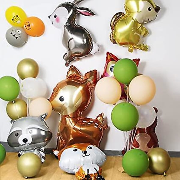 8 djungeldjursballonger, gigantiska djuraluminiumsfolieballonger, födelsedagsballong, Xxl aluminium-helium djurhuvudballonger för bröllop Baby shower Par