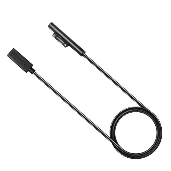 0,2 m Type-C strømforsyning ladekabel lader for Microsoft Surface Pro 5 (svart)