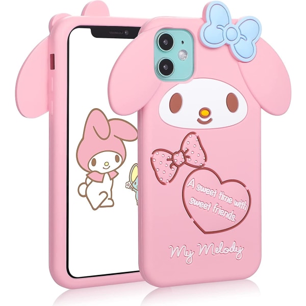 Case till Iphone 11 6.1", tecknad mjuk silikon Söt 3d kul coolt cover, Anime Kawaii Unik roliga barn flickor tonåringar Djurkaraktär Shell Shockp