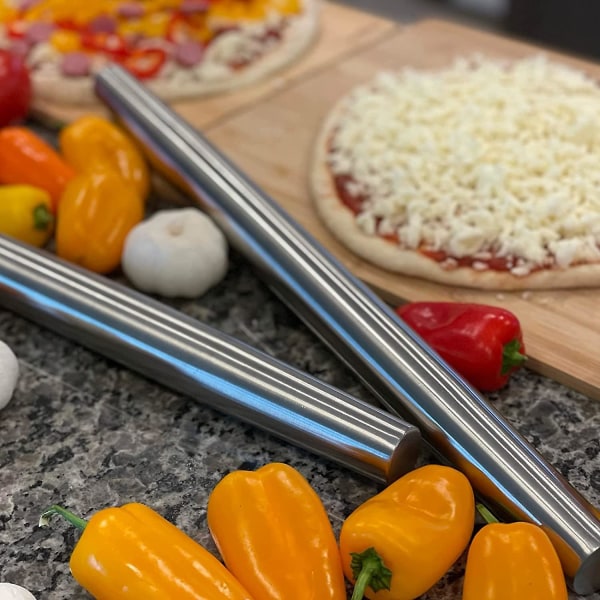 Kavel rostfritt stål - 2-delad set metallkavel, liten kavel - kavel för pizza, fondant, kakor, kakor, pasta