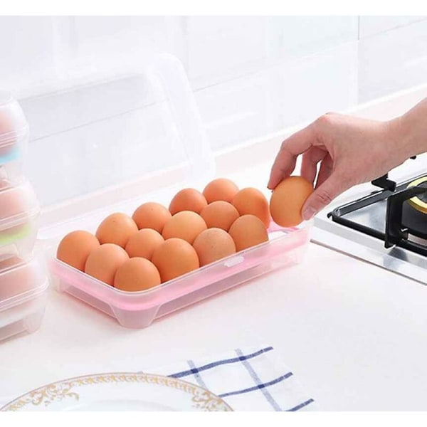 2 stycken kylskåp plast äggbrickor djävulsk äggbricka hållare med lock kylskåp äggautomat äggförvaring äggbricka
