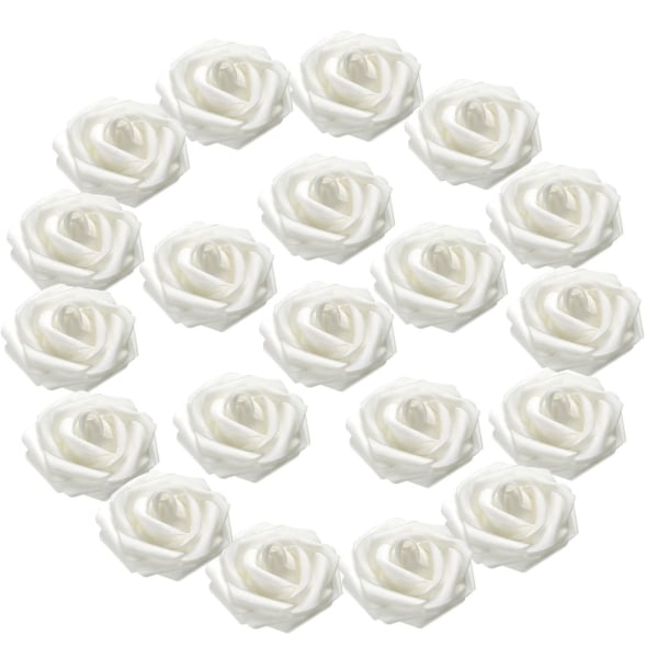 Konstgjorda rosor blommor 20st Vivid simulering rosor, eleganta vita konstblommor
