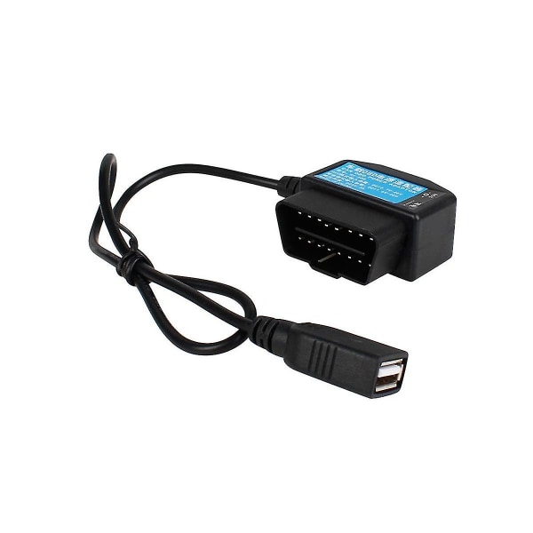 24 timers 5V 3A USB billadekabel OBD Hardwire-sett med bryter 0,5 meter ledning for Dash Cam-videokamera (svart)