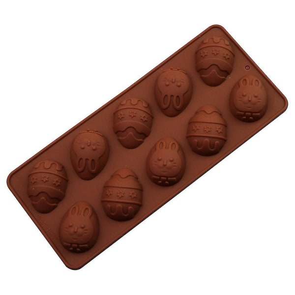 Silikone 10 påskeæg, kaninchokoladeform, isform, special-påske-diy-æg-mønster