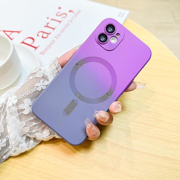 Iphone12- case [kompatibelt med Magsafe] Mjuk TPU-stötfångare Anti-dropp anti-scratch Stötsäker hel kameralins Skyddande tunt flerfärgat magnetiskt cover