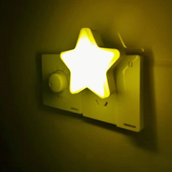 Energieffektiv vägglampa Pentagram Multi Ljuskontroll Nattsensor Led Smart Star Warm Plug-in Nattlampor För vuxna Barn Flickor Pojkar Barnkammare