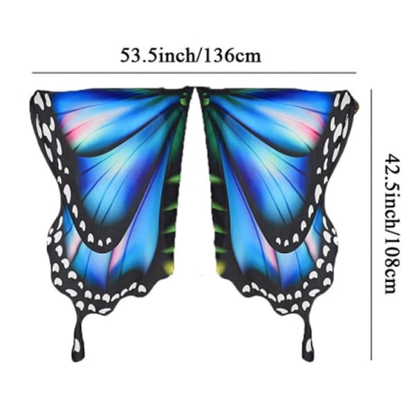 Uusi Butterfly Cape Butterfly Wings Halloween-asujuhlat Pukeutuminen Roolileikki Koululeikki (HD-001,A)