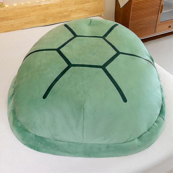 Bærbar skildpaddeskalpude Voksen-gigantisk skildpaddekostume Funny Dress Up vægtet skildpaddeplys, stor tur（grøn*60 cm)