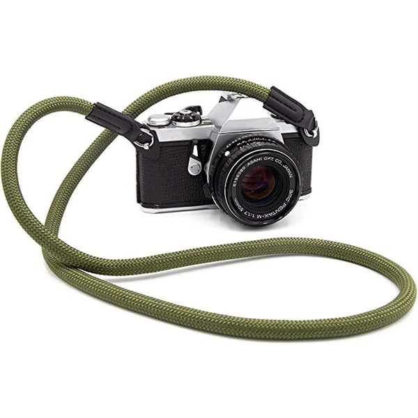 Kamera(armégrön) Rem Vintage 100cm Nylon klätterrep Kamera Hals Axelrem För Micro Single och Dslr kamera.