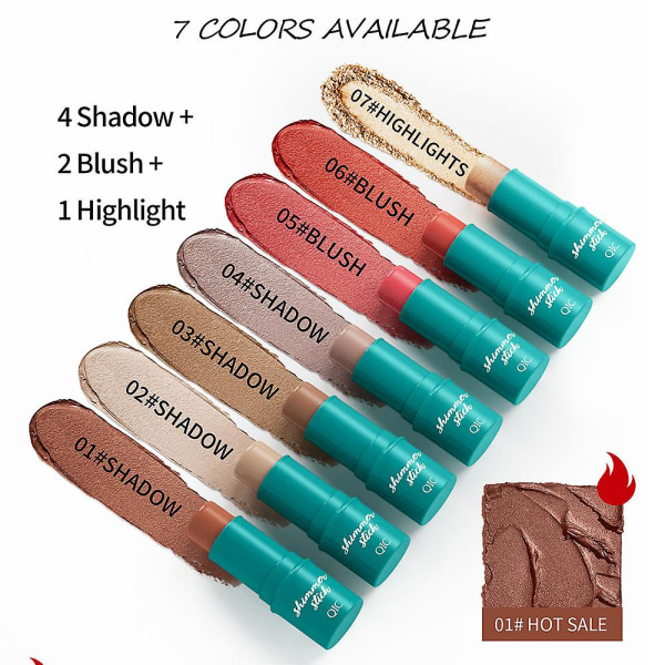 Bronzer Shadows Makeup Stick vedenpitävä, hienkestävä peitevoide kaikille ihotyypeille (7)