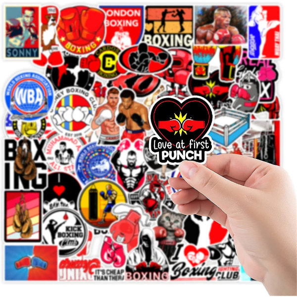Klistermärken Entusiast Boxing Stickers Boxing King Laptop Stickers [50st] Motivational Reward Stickers För Vattenflaska, Skateboard, Kylskåp, Hydraulisk F