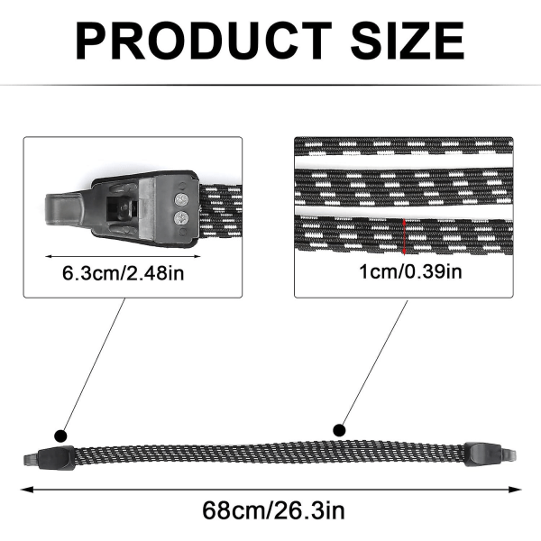 Cykelspänningsrem Diealles 4-delad spännrem med krok 3 i 1 spänningsgummi Platt Justerbar Bagagespännare Bagagehållarrem Cykel E