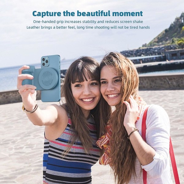 Magnetisk kamerahandtag Fotofäste Smart Bluetooth telefon Anti-shake Selfie-enhet för Magsafe trådlös laddning Svart