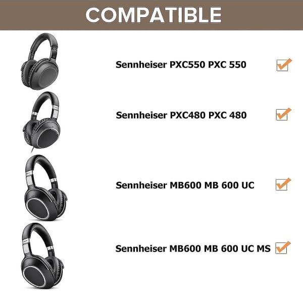 Erstatningsøreputer Øreklokke øreputer for Sennheiser Pxc 550 Mb 660 hodetelefoner