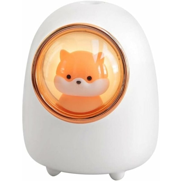 Mini Mute USB luftfuktare, 350 ml trådlös rymdkapsel Cat Hamster luftfuktare med nattljus, portabel spray luftfuktare (vit??) Vit -