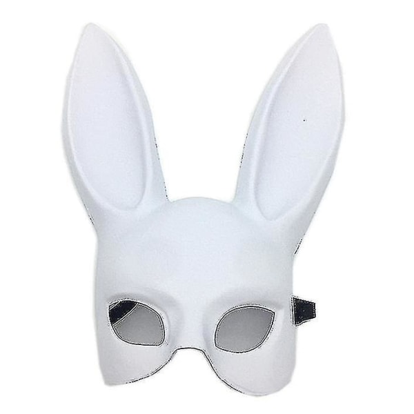 Juhlatarvikkeet Cosplay-naamarit kasvoille Naisten Halloween Sexy Bunny Mask Party Bar Yökerhoasu Kani Korvat Maskit-1 (White Matt)