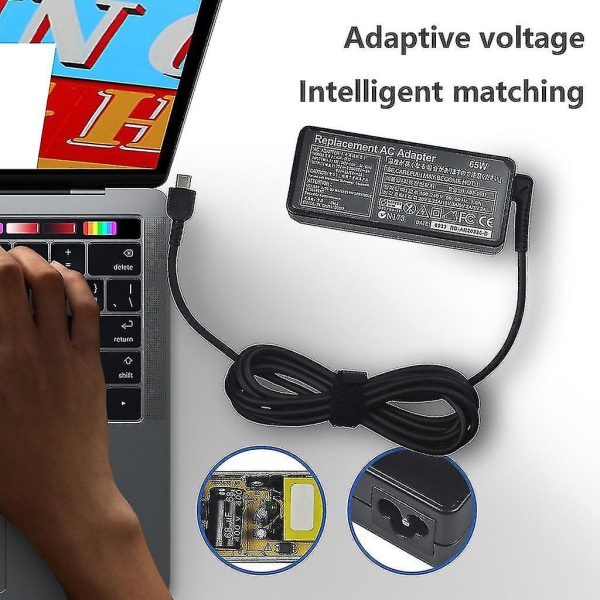 Type-c AC Adapter Oplader Strømforsyning til Lenovo Laptop Notebook Usb-c 65w