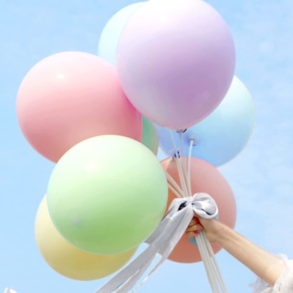 Unisun 30 st 18 tums pastell regnbågsballong stor färgglad macaronballong (pastell)