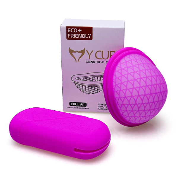 Gjenbrukbar menstruasjonsskive Menstruasjonskopp Myk periodeskive for kvinner, silikonperiodekopp [gratis frakt](50 ml, lilla)