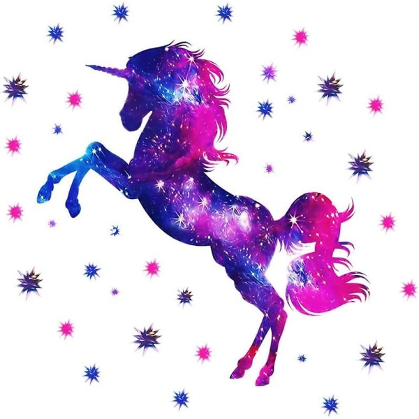Starry Sky Unicorn Vinyl Väggdekal för barnrum