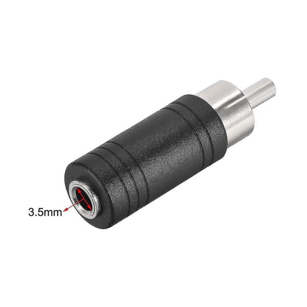 Rca hann til 3,5 mm hunnkontakt Stereo Audio Video Adapter Koplekonverter Svart 2 stk