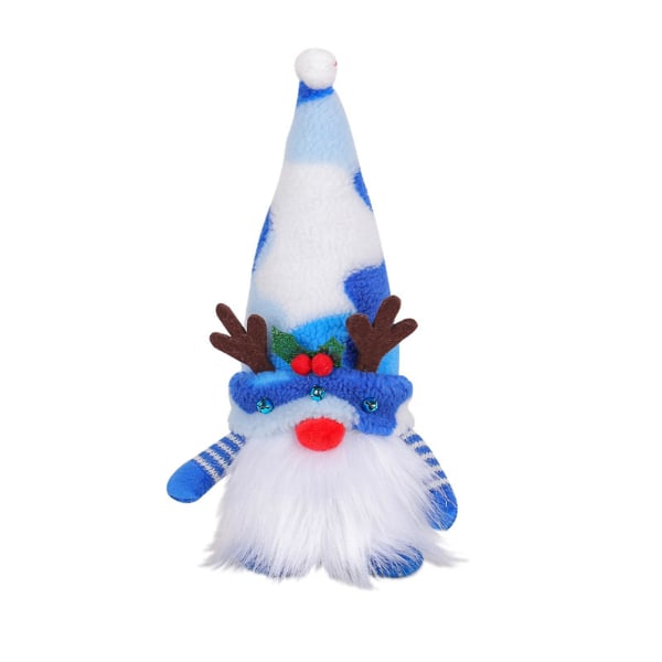 Julen ansigtsløs lysende dukke glødende behagelige håndværk til dekoration (blå)