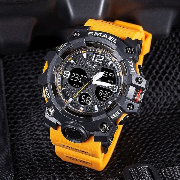 Men Watches Outdoor Sports Functal Watch Black and blue
